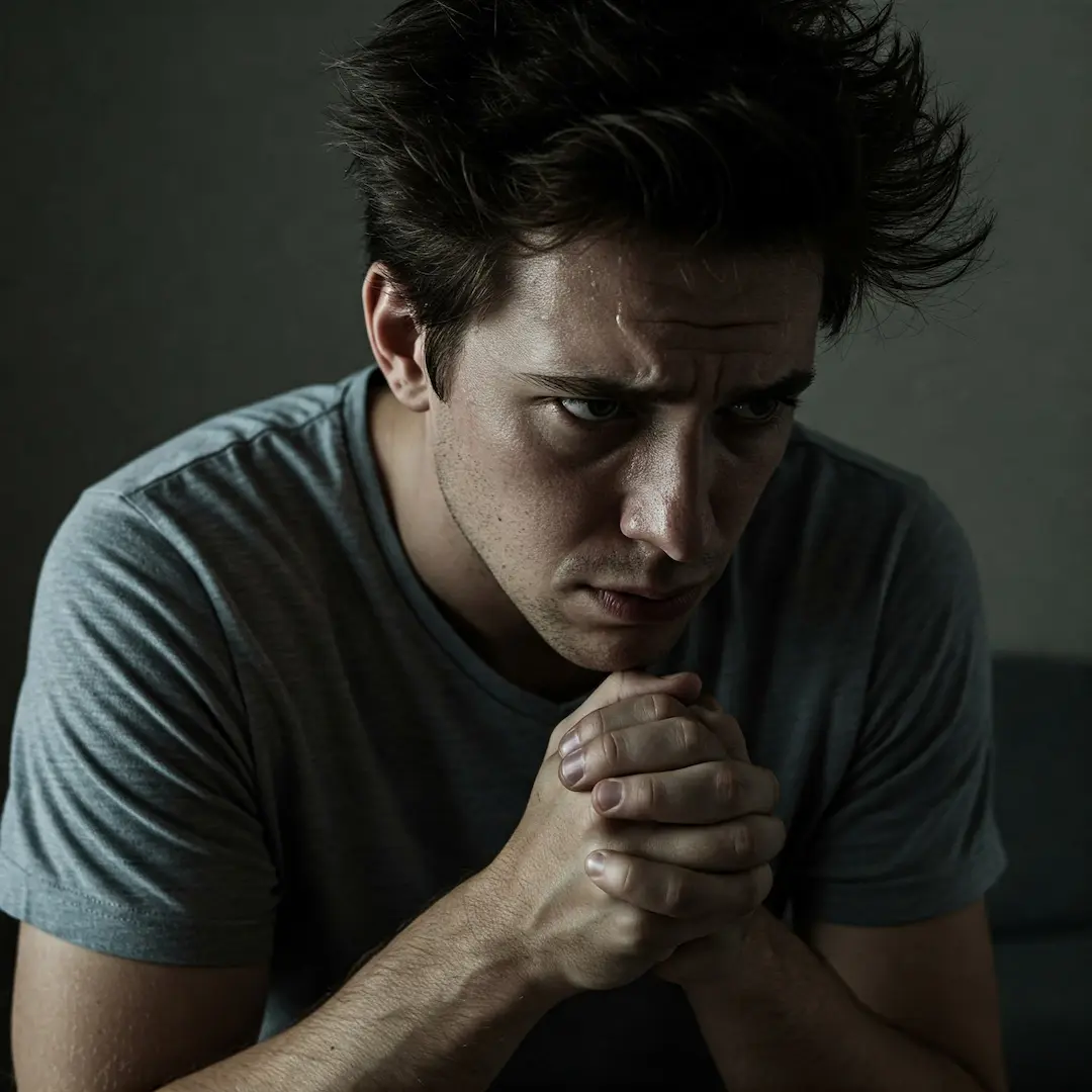 A man suffering from anxiety