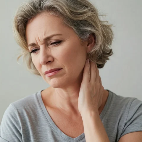 Woman with neck pain